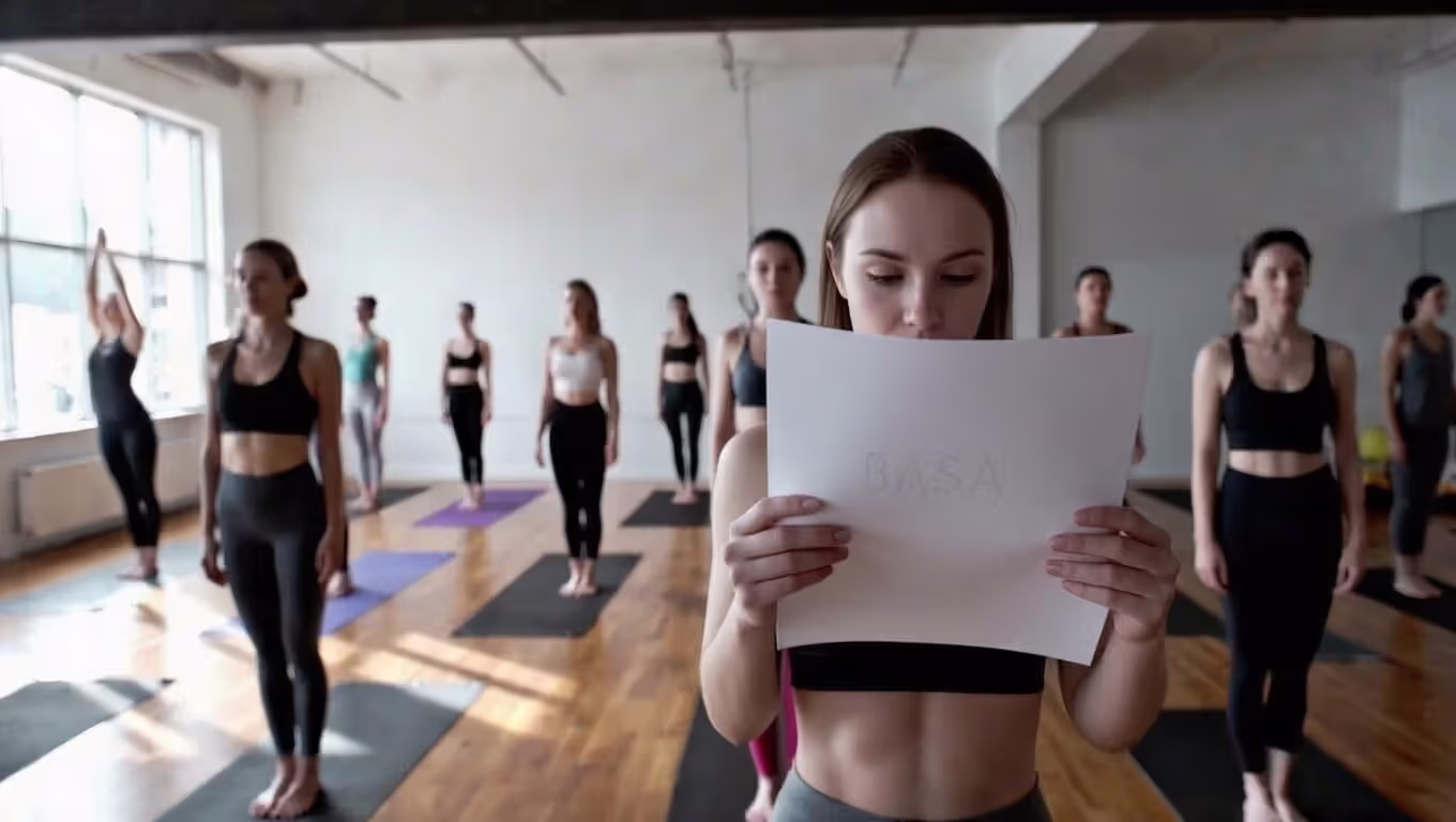 Budget planning sheet with calculator and passport for yoga teacher training retreat expenses.